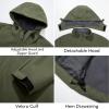 imageFARVALUE Mens Hooded Softshell Jacket Water Resistant Lightweight Insulated Fleece Lined WindbreakerArmy Green