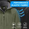 imageFARVALUE Mens Hooded Softshell Jacket Water Resistant Lightweight Insulated Fleece Lined WindbreakerArmy Green