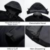 imageFARVALUE Mens Hooded Softshell Jacket Water Resistant Lightweight Insulated Fleece Lined WindbreakerBlack