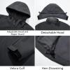 imageFARVALUE Mens Hooded Softshell Jacket Water Resistant Lightweight Insulated Fleece Lined WindbreakerGrey