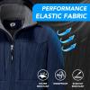 imageFARVALUE Mens Hooded Softshell Jacket Water Resistant Lightweight Insulated Fleece Lined WindbreakerNavy