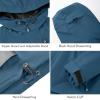 imageFARVALUE Womens Rain Jacket Waterproof Lightweight Packable Raincoat with Hood Outdoor Active WindbreakerBlue