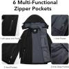 imageFARVALUE Womens Softshell Jacket Waterproof Lightweight Warm Windbreaker with Removable Hood Fleece Lined for Outdoor HikingBlack