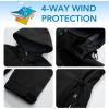 imageFARVALUE Womens Softshell Jacket Waterproof Lightweight Warm Windbreaker with Removable Hood Fleece Lined for Outdoor HikingBlack