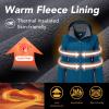 imageFARVALUE Womens Softshell Jacket Waterproof Lightweight Warm Windbreaker with Removable Hood Fleece Lined for Outdoor HikingDark Blue