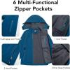 imageFARVALUE Womens Softshell Jacket Waterproof Lightweight Warm Windbreaker with Removable Hood Fleece Lined for Outdoor HikingDark Blue