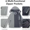 imageFARVALUE Womens Softshell Jacket Waterproof Lightweight Warm Windbreaker with Removable Hood Fleece Lined for Outdoor HikingLighr Grey