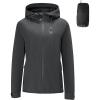 imageFARVALUE Womens Rain Jacket Waterproof Lightweight Packable Raincoat with Hood Outdoor Active WindbreakerGrey