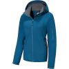 imageFARVALUE Womens Softshell Jacket Waterproof Lightweight Warm Windbreaker with Removable Hood Fleece Lined for Outdoor HikingDark Blue
