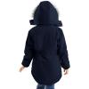 imageFARVALUE Girls Long Winter Coats Warm Parka Lined Puffer Jacket Thicken Fleece Hooded Coat with Fur Collar for GirlsNavy