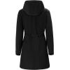 imageFARVALUE Womens Long Softshell Jacket Waterproof Lightweight Warm Windproof Hooded Fleece Lined Rain Coat for OutdoorBlack