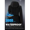 imageFARVALUE Womens Long Softshell Jacket Waterproof Lightweight Warm Windproof Hooded Fleece Lined Rain Coat for OutdoorBlack