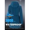 imageFARVALUE Womens Long Softshell Jacket Waterproof Lightweight Warm Windproof Hooded Fleece Lined Rain Coat for OutdoorDark Blue