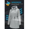 imageFARVALUE Womens Long Softshell Jacket Waterproof Lightweight Warm Windproof Hooded Fleece Lined Rain Coat for OutdoorLighr Grey