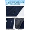imageFARVALUE Womens Long Softshell Jacket Waterproof Lightweight Warm Windproof Hooded Fleece Lined Rain Coat for OutdoorNavy