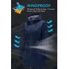 imageFARVALUE Womens Long Softshell Jacket Waterproof Lightweight Warm Windproof Hooded Fleece Lined Rain Coat for OutdoorNavy