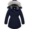 imageFARVALUE Girls Long Winter Coats Warm Parka Lined Puffer Jacket Thicken Fleece Hooded Coat with Fur Collar for GirlsNavy