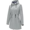 imageFARVALUE Womens Long Softshell Jacket Waterproof Lightweight Warm Windproof Hooded Fleece Lined Rain Coat for OutdoorLighr Grey