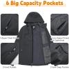 imageFARVALUE Mens Softshell Jacket with Hood Fleece Lined Windproof Coat Lightweight Waterproof Insulated Winbreaker for HikingDark Grey