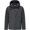 imageFARVALUE Mens Softshell Jacket with Hood Fleece Lined Windproof Coat Lightweight Waterproof Insulated Winbreaker for HikingDark Grey