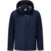 imageFARVALUE Mens Softshell Jacket with Hood Fleece Lined Windproof Coat Lightweight Waterproof Insulated Winbreaker for HikingNavy