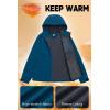 imageFARVALUE Womens Lightweight Softshell Jacket Hooded Waterproof Windproof Coat Fleece Lined Insulated Winbreaker HikingBlue