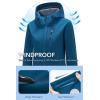 imageFARVALUE Womens Lightweight Softshell Jacket Hooded Waterproof Windproof Coat Fleece Lined Insulated Winbreaker HikingBlue