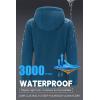 imageFARVALUE Womens Lightweight Softshell Jacket Hooded Waterproof Windproof Coat Fleece Lined Insulated Winbreaker HikingBlue