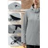 imageFARVALUE Womens Lightweight Softshell Jacket Hooded Waterproof Windproof Coat Fleece Lined Insulated Winbreaker HikingLight Grey