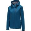 imageFARVALUE Womens Lightweight Softshell Jacket Hooded Waterproof Windproof Coat Fleece Lined Insulated Winbreaker HikingBlue