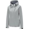 imageFARVALUE Womens Lightweight Softshell Jacket Hooded Waterproof Windproof Coat Fleece Lined Insulated Winbreaker HikingLight Grey