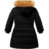 imageFARVALUE Girls Warm Winter Coats Thicken Long Parka Fleece Puffer Jacket Hooded Quilted WindbreakerBlack