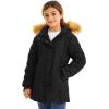 imageFARVALUE Girls Warm Winter Coats Thicken Long Parka Fleece Puffer Jacket Hooded Quilted WindbreakerBlack