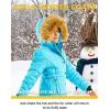 imageFARVALUE Girls Warm Winter Coats Thicken Long Parka Fleece Puffer Jacket Hooded Quilted WindbreakerBlue