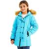 imageFARVALUE Girls Warm Winter Coats Thicken Long Parka Fleece Puffer Jacket Hooded Quilted WindbreakerBlue