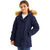 imageFARVALUE Girls Warm Winter Coats Thicken Long Parka Fleece Puffer Jacket Hooded Quilted WindbreakerNavy