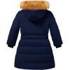 imageFARVALUE Girls Warm Winter Coats Thicken Long Parka Fleece Puffer Jacket Hooded Quilted WindbreakerNavy