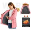 imageFARVALUE Girls Warm Winter Coats Thicken Long Parka Fleece Puffer Jacket Hooded Quilted WindbreakerPink