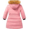 imageFARVALUE Girls Warm Winter Coats Thicken Long Parka Fleece Puffer Jacket Hooded Quilted WindbreakerPink