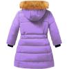 imageFARVALUE Girls Warm Winter Coats Thicken Long Parka Fleece Puffer Jacket Hooded Quilted WindbreakerPurple
