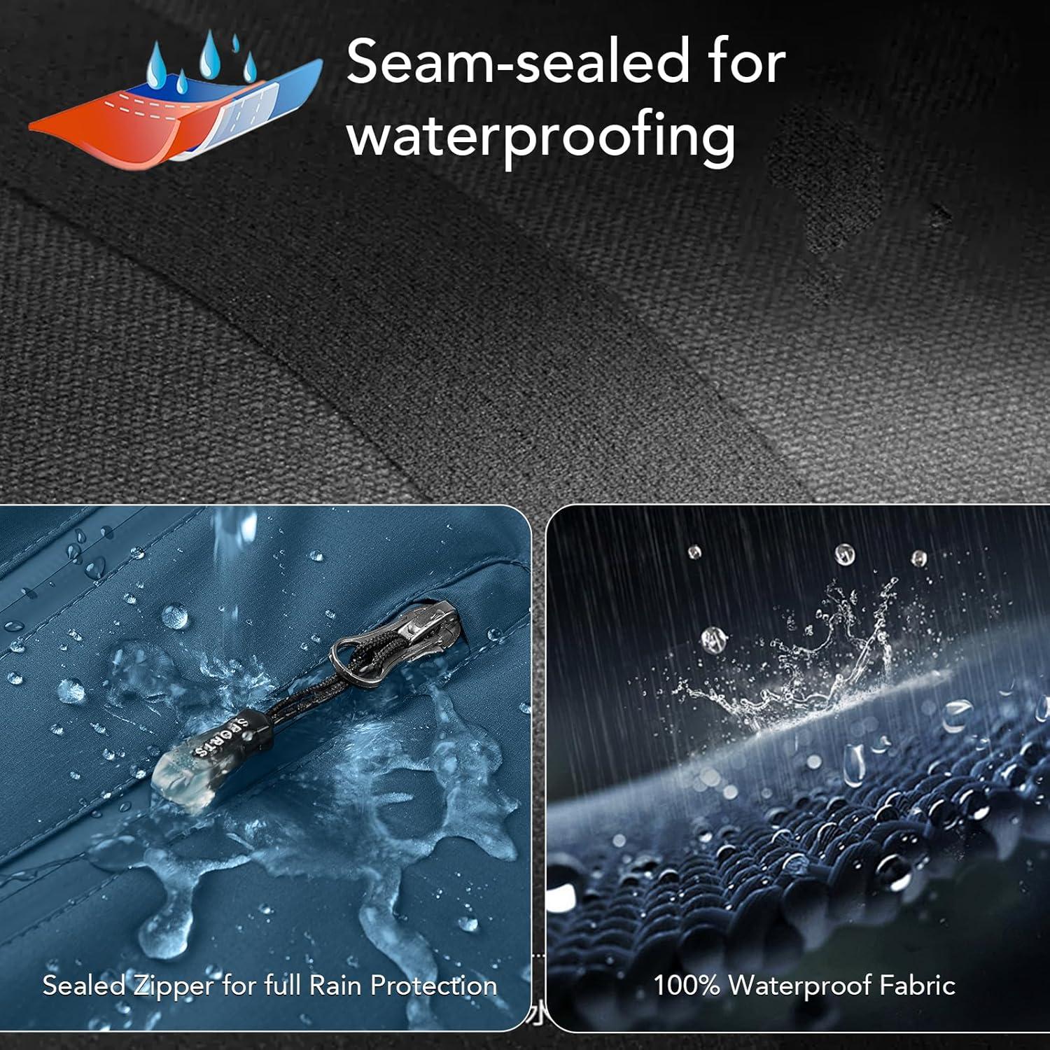 imageFARVALUE Womens Rain Jacket Waterproof Packable Lightweight Windbreaker Hooded Rain Coat for Hiking Cycling TravelDark Blue