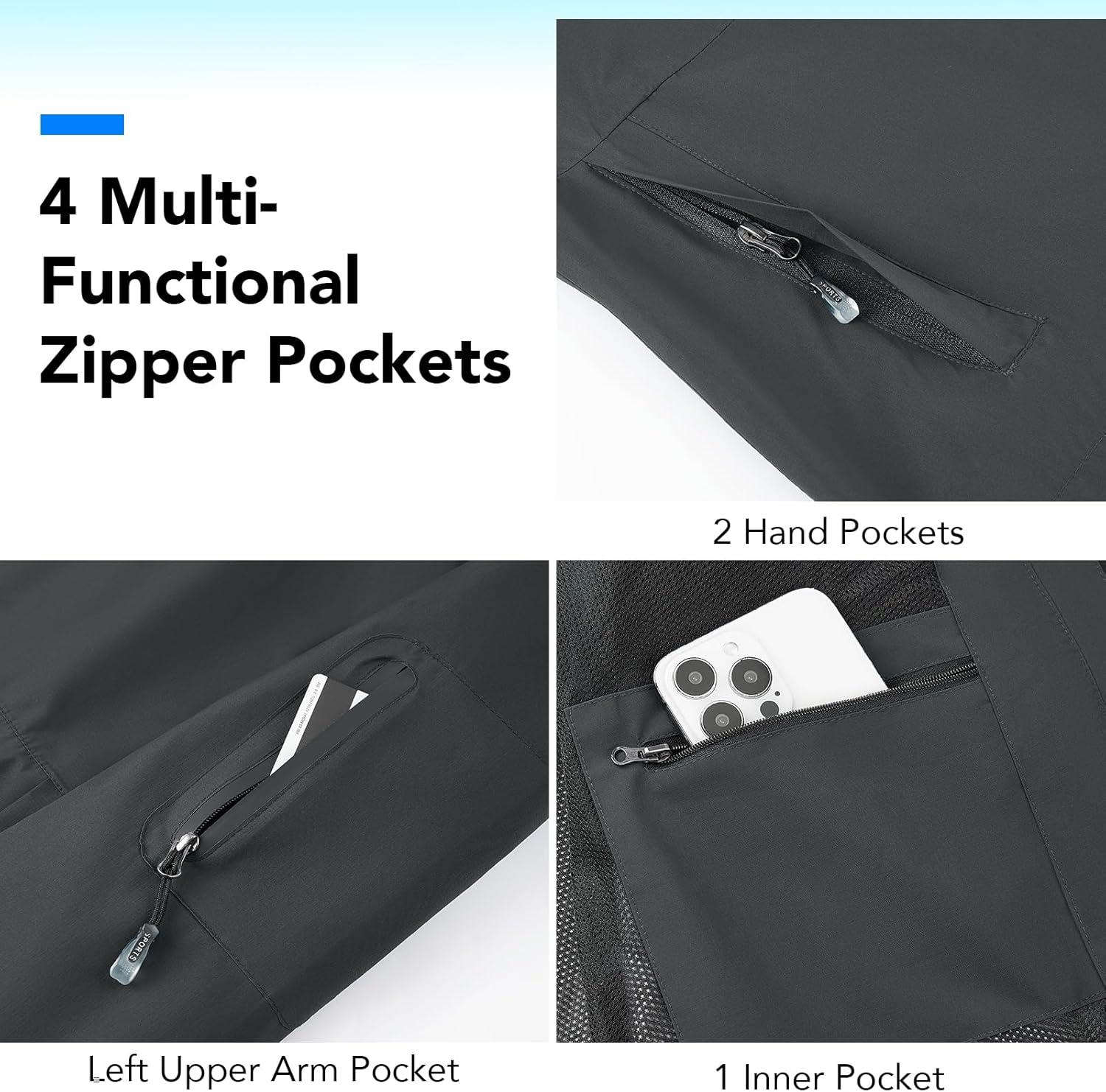 imageFARVALUE Womens Rain Jacket Waterproof Packable Lightweight Windbreaker Hooded Rain Coat for Hiking Cycling TravelDark Grey