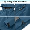 imageFARVALUE Womens Rain Jacket Waterproof Packable Lightweight Windbreaker Hooded Rain Coat for Hiking Cycling TravelDark Blue
