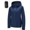 imageFARVALUE Womens Rain Jacket Waterproof Packable Lightweight Windbreaker Hooded Rain Coat for Hiking Cycling TravelNavy