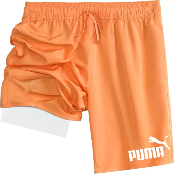 imagePUMA Mens Number One Logo Volley Swim Board ShortOrange Peach