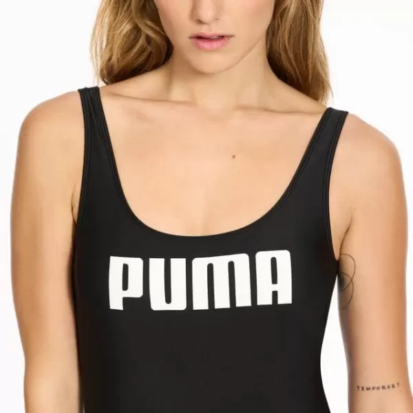 imagePUMA Womens Scoop Back One Piece SwimsuitBlack