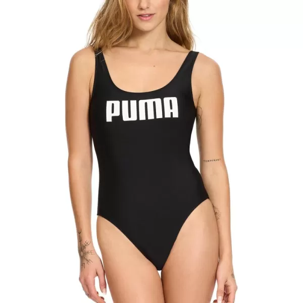 imagePUMA Womens Scoop Back One Piece SwimsuitBlack