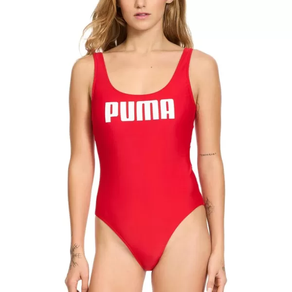 imagePUMA Womens Scoop Back One Piece SwimsuitRed