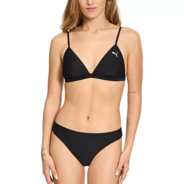 imagePUMA Womens Triangle Bikini Top ampamp Bottom Swimsuit SetBlack