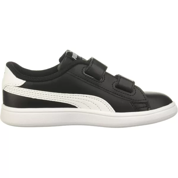 imagePUMA Girls Smash V2 Hook and Loop Sneaker ElderberryIndigoSilverWhite 2 M US Little KidBlackWhite